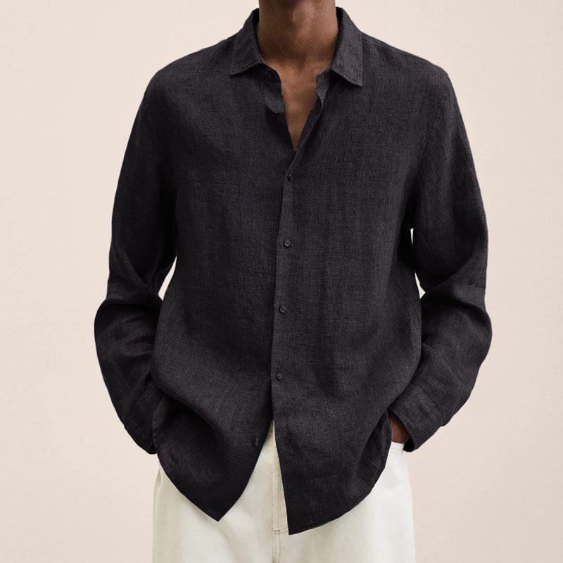 Men's long-sleeve shirt – Relaxed fit – Breathable natural fibers