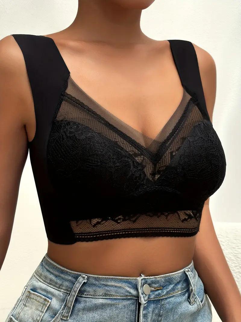 Soutien-gorge femme – Sans armature – Dentelle élégante – Maintien doux – Finition lisse