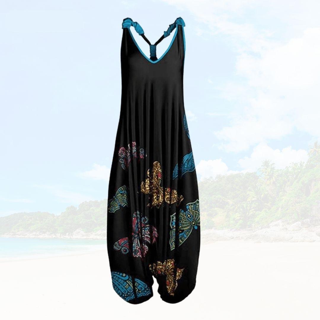 Women's jumpsuit – Relaxed fit – Sleeveless – Breathable fabric – Ankle length