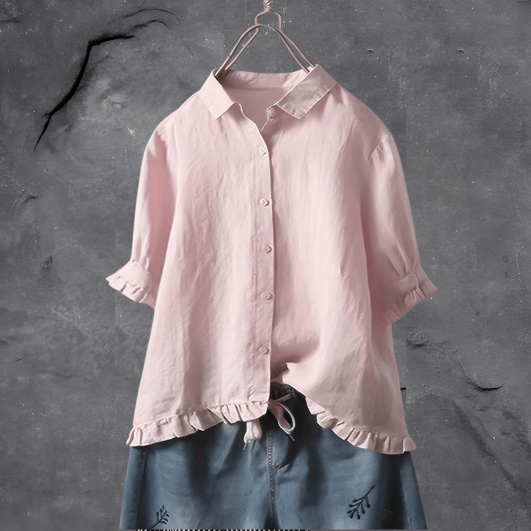 Chemise femme élégante – Coupe ample – Tissu respirant – Manches mi-longues