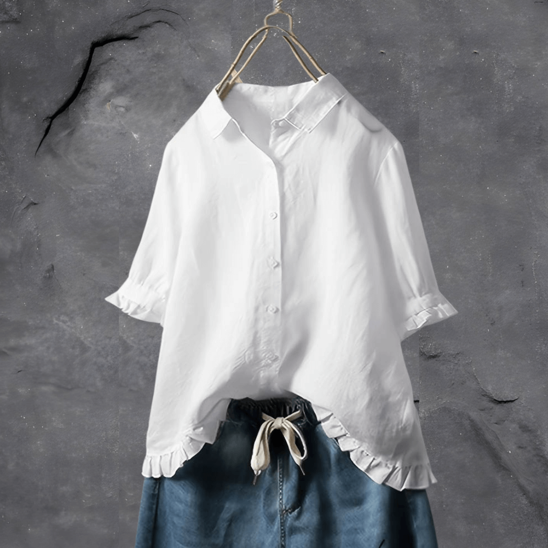 Chemise femme élégante – Coupe ample – Tissu respirant – Manches mi-longues