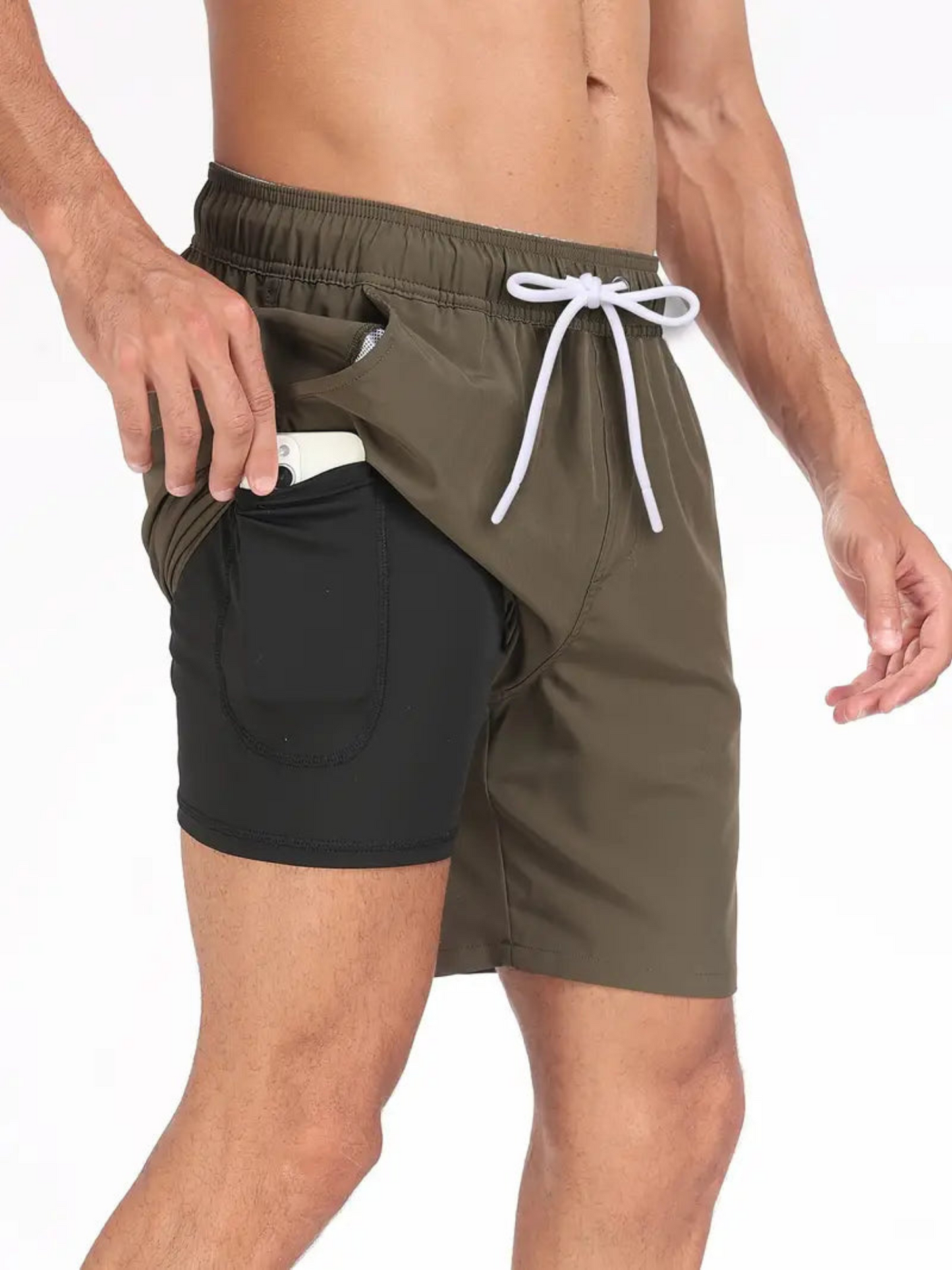 Men's swimsuit – Quick-drying – Comfort lining – Elastic waistband – Mid-thigh