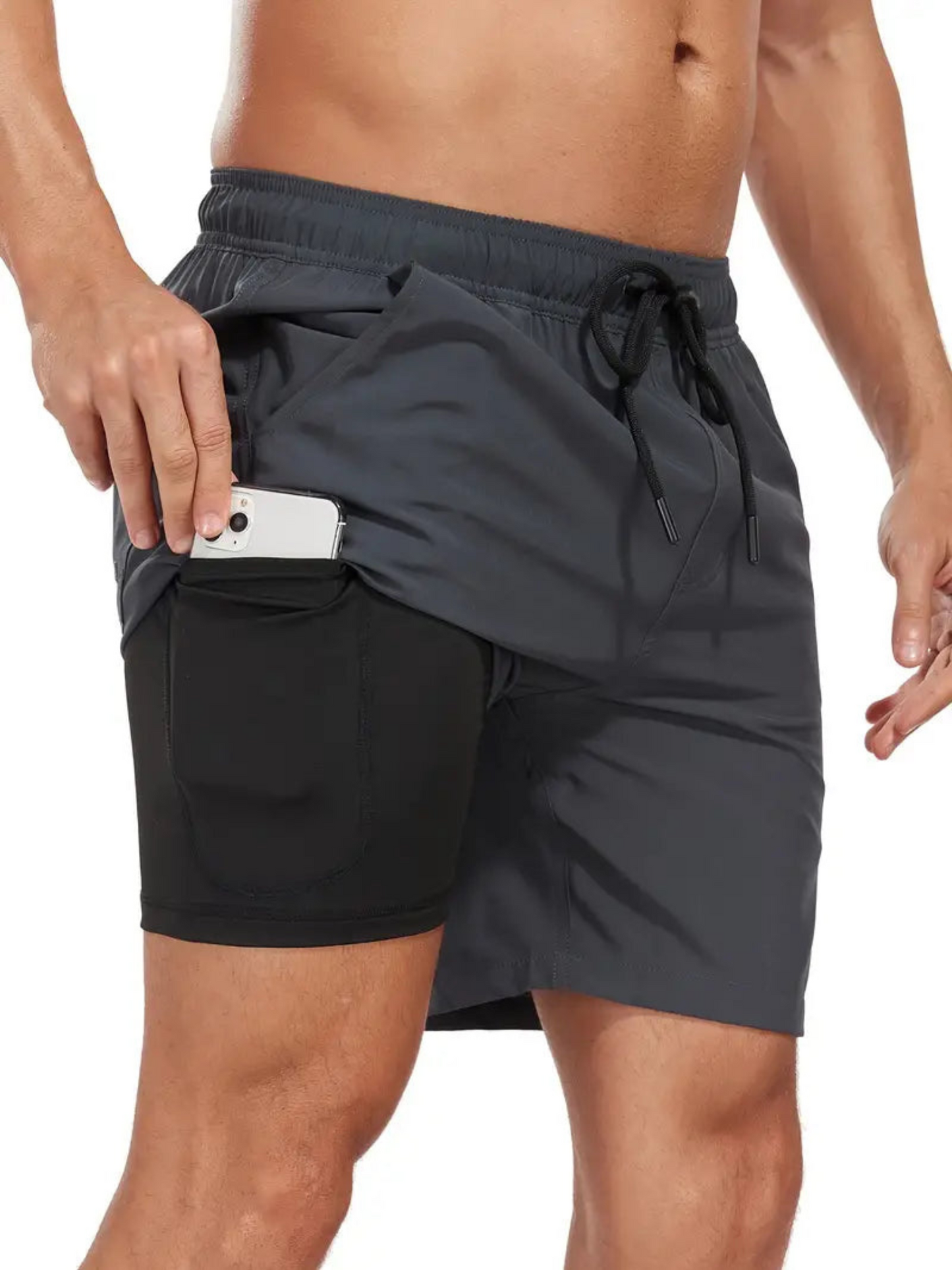 Men's swimsuit – Quick-drying – Comfort lining – Elastic waistband – Mid-thigh
