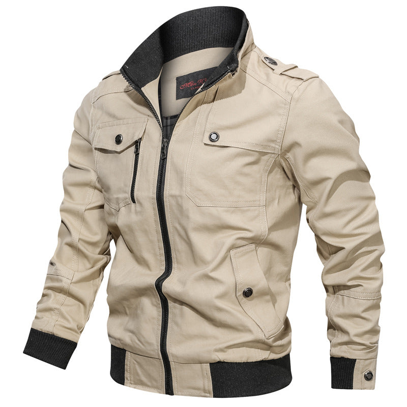 Men's Bomber Jacket – Slim Fit – Stand Collar – Zip Up – Ribbed Cuffs