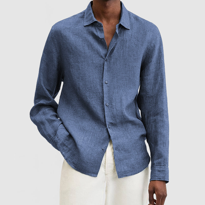 Men's shirt – Relaxed fit – Long sleeves – Breathable natural fibers