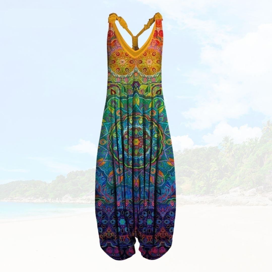 Women's jumpsuit – Relaxed fit – Sleeveless – Breathable fabric – Ankle length