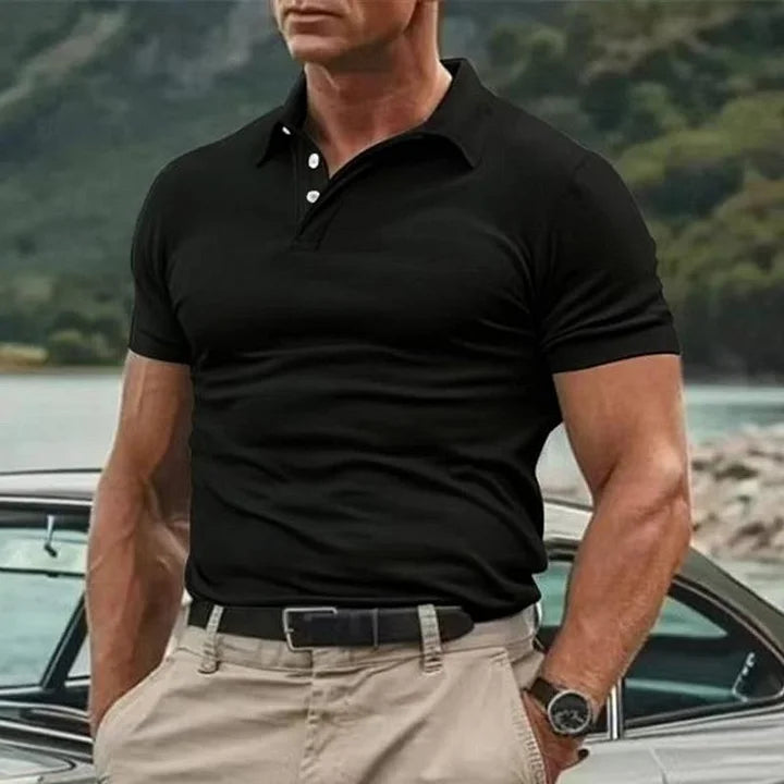 Men's polo – Slim fit – Soft knit – Short sleeves – Elegant structured collar
