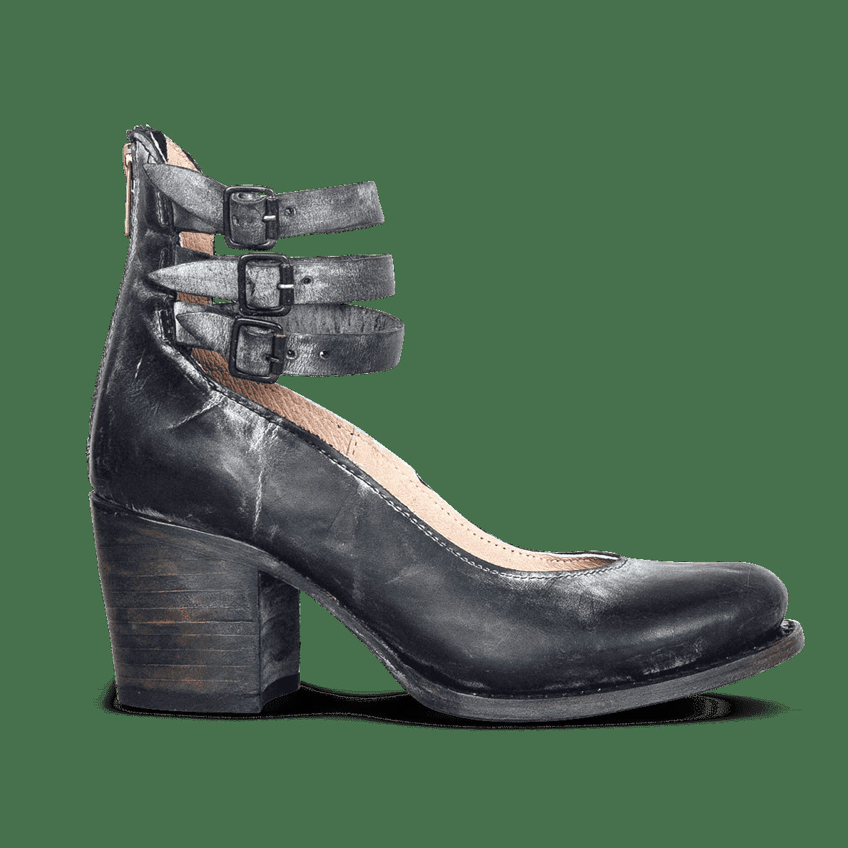 Three-Breasted Women's High-Heel Pumps With Snake Print