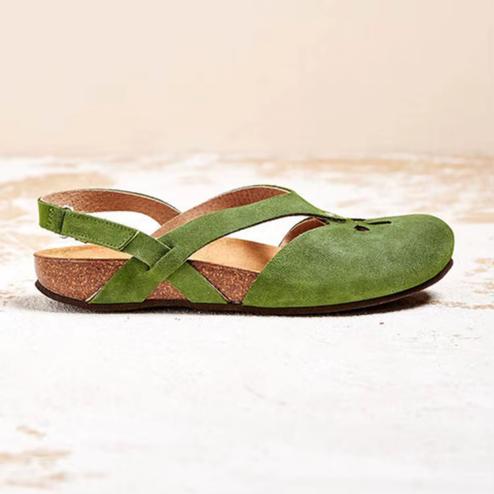 Women's flat sandals – Open toe – Cut-out detail – Soft sole – Adjustable support