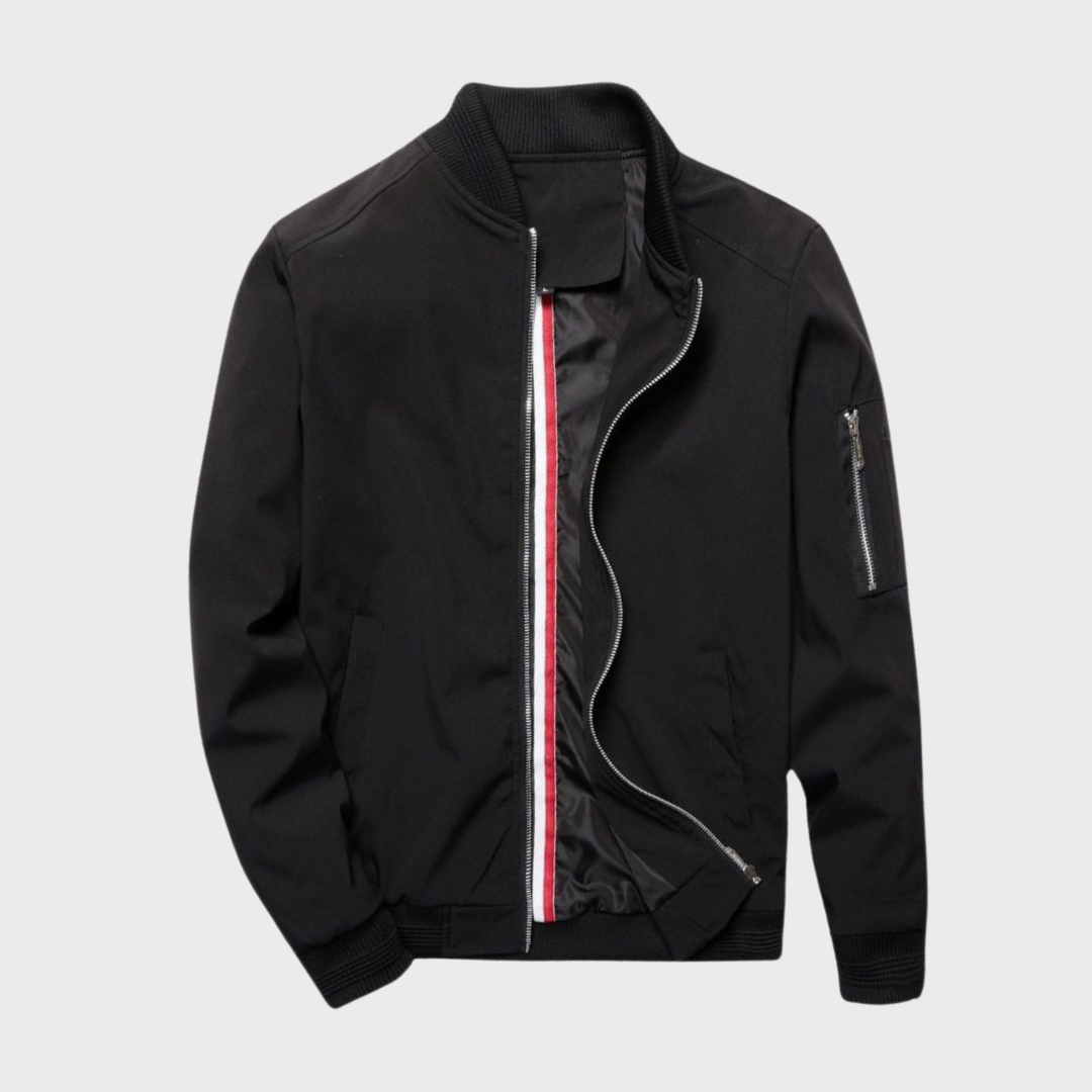 Roberto Slim Fit Bomber Jacket | Casual Zip Front Jacket