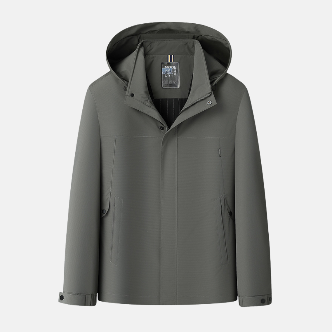 Men's hooded jacket – Relaxed fit – Water-repellent fabric – Zipper closure with flap – Lined inner pocket