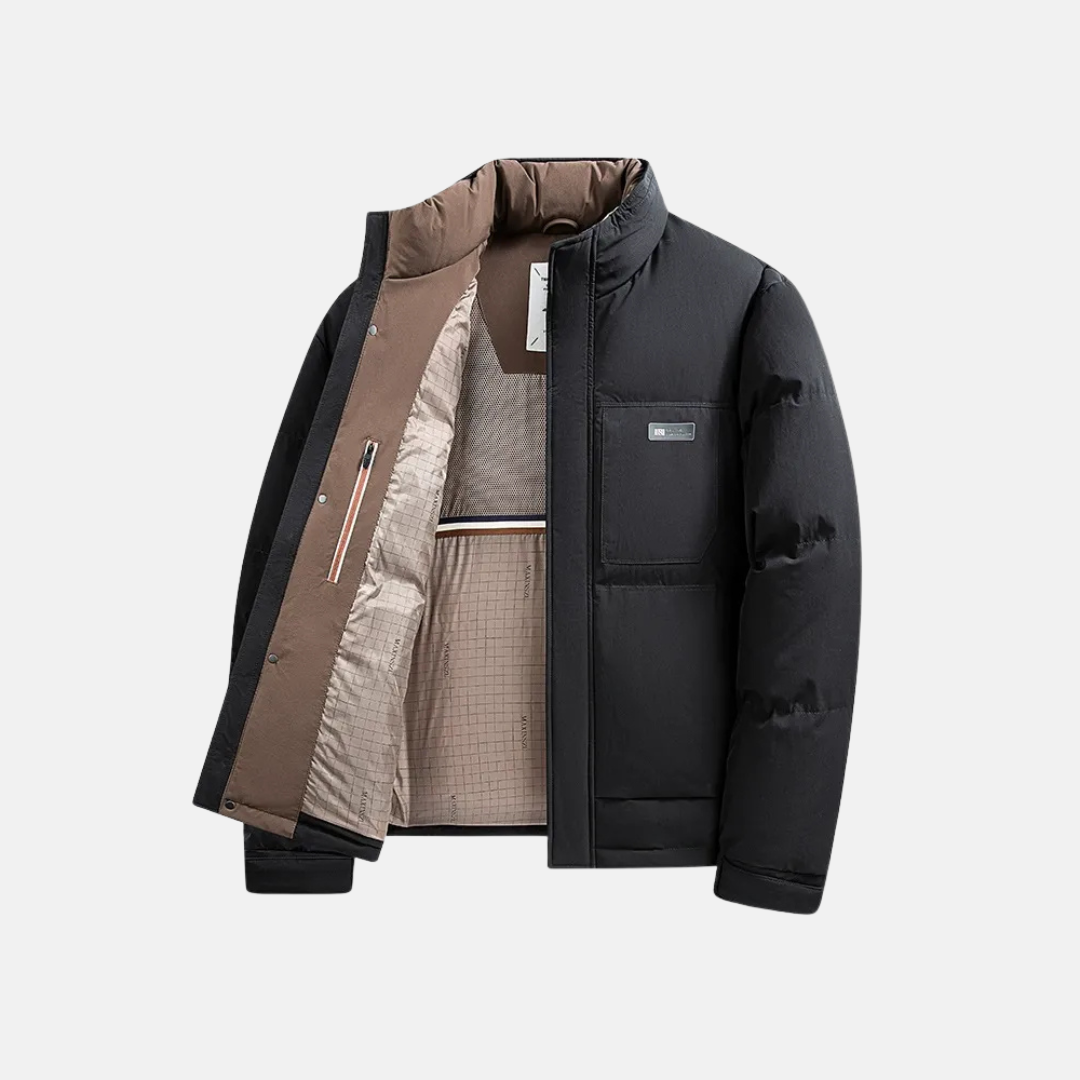 Men's Puffer Jacket – Regular Fit – Stand Collar – Quilted Waterproof