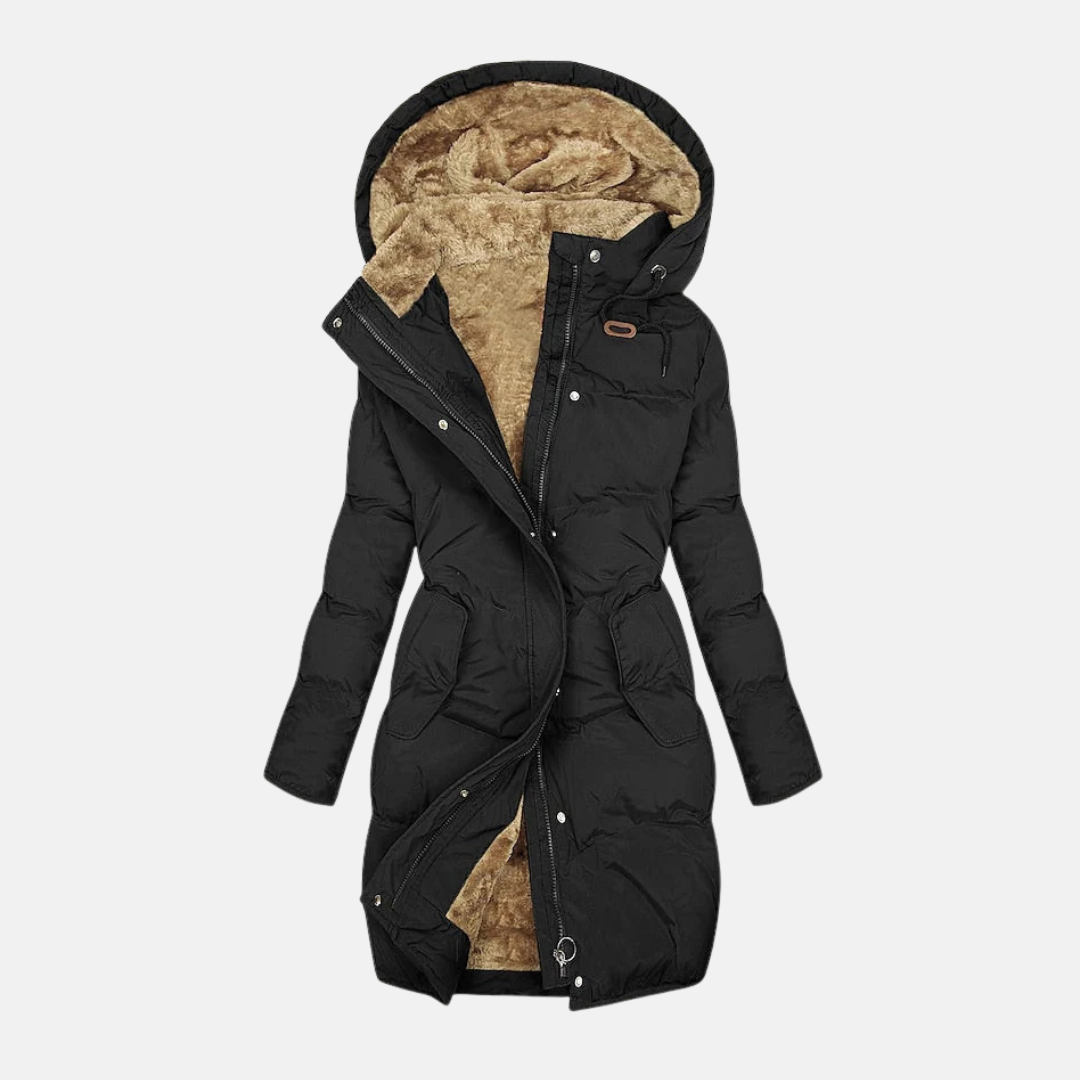 Harper Hooded Puffer Coat | Winter Fleece Lined Puffer Coat