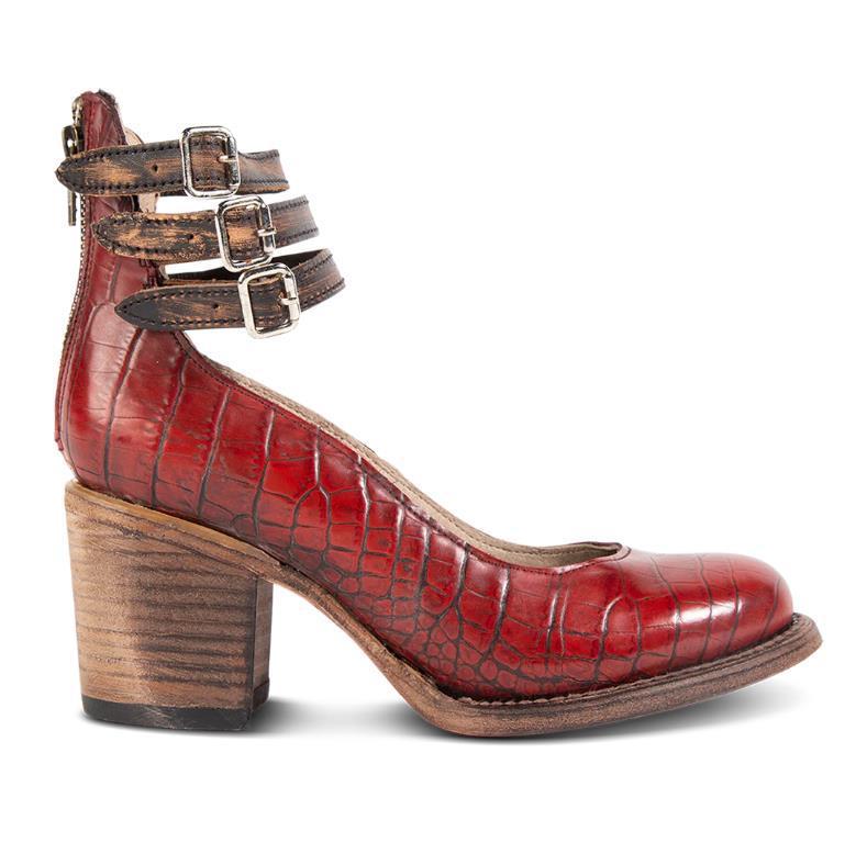 Three-Breasted Women's High-Heel Pumps With Snake Print