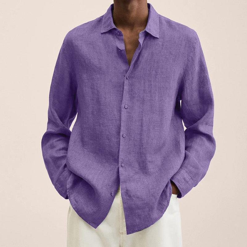 Men's long-sleeve shirt – Relaxed fit – Breathable natural fibers