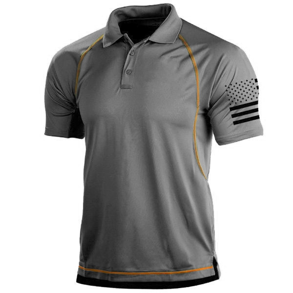 Men's polo – Slim fit – Breathable fabric – Sporty graphic sleeve detail