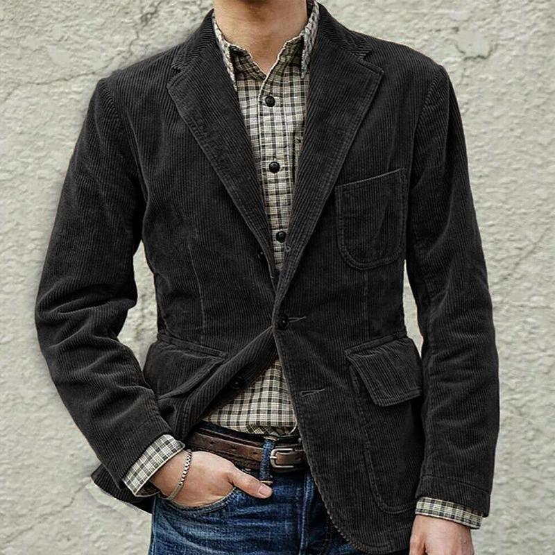Men's casual blazer – Slim fit – Textured fabric – Notched lapel – 2 buttons
