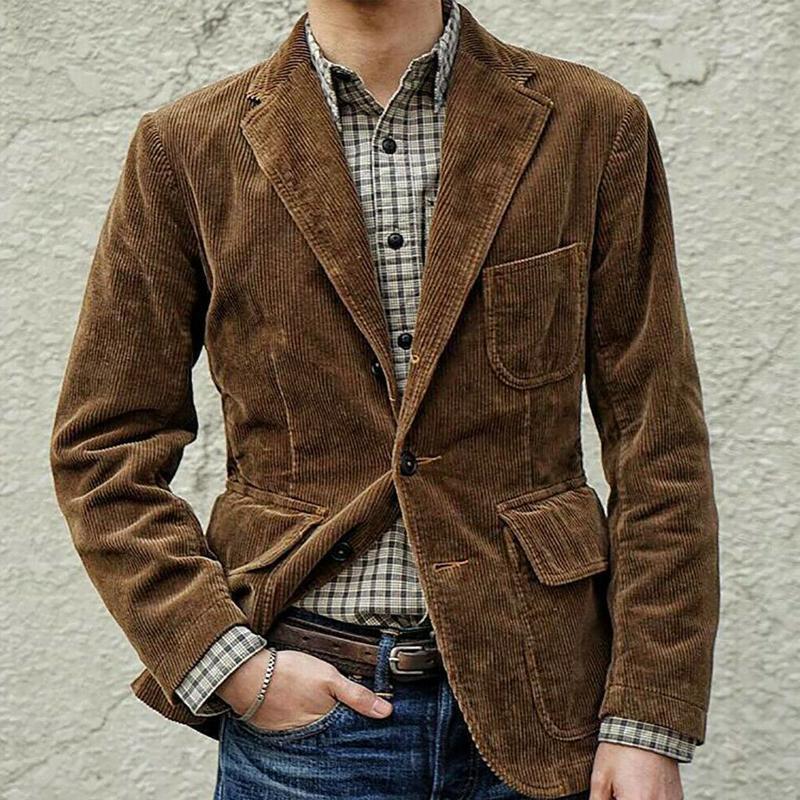 Men's casual blazer – Slim fit – Textured fabric – Notched lapel – 2 buttons