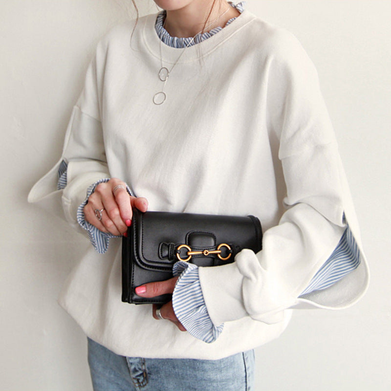 Sweatshirt Femme – Coupe Oversize – Col Rond – Détails Volants