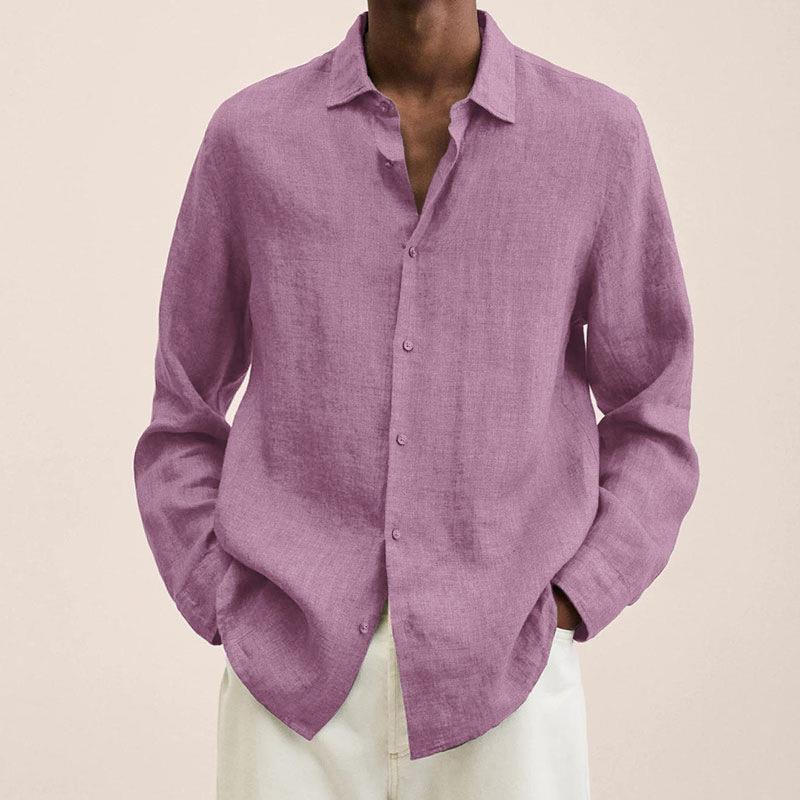 Men's long-sleeve shirt – Relaxed fit – Breathable natural fibers