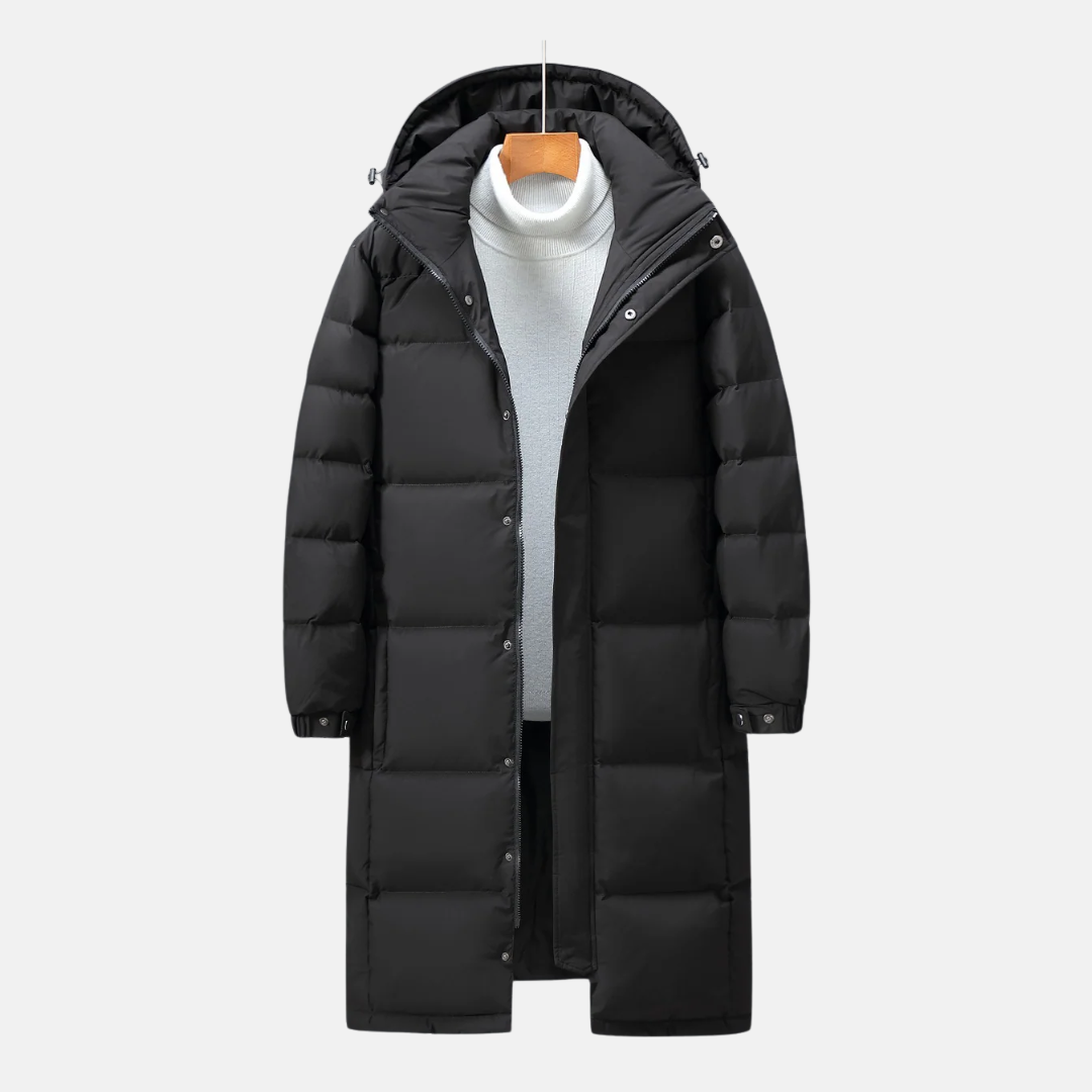 Vincenzo Calf-Length Puffer Coat | Quilted, Hooded Puffer Coat
