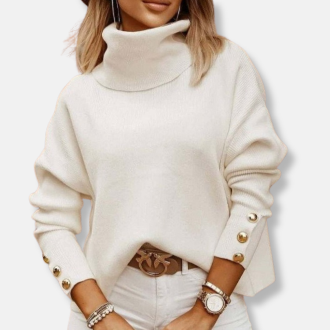 Elizabeth Wool Turtleneck Sweater | Cropped Ribbed Sweater