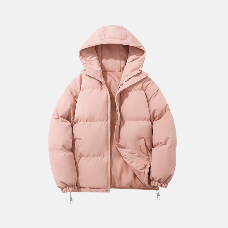 Men Puffer Jacket- Hooded - Hip Length - Long Sleeve - Elastic Cuffs