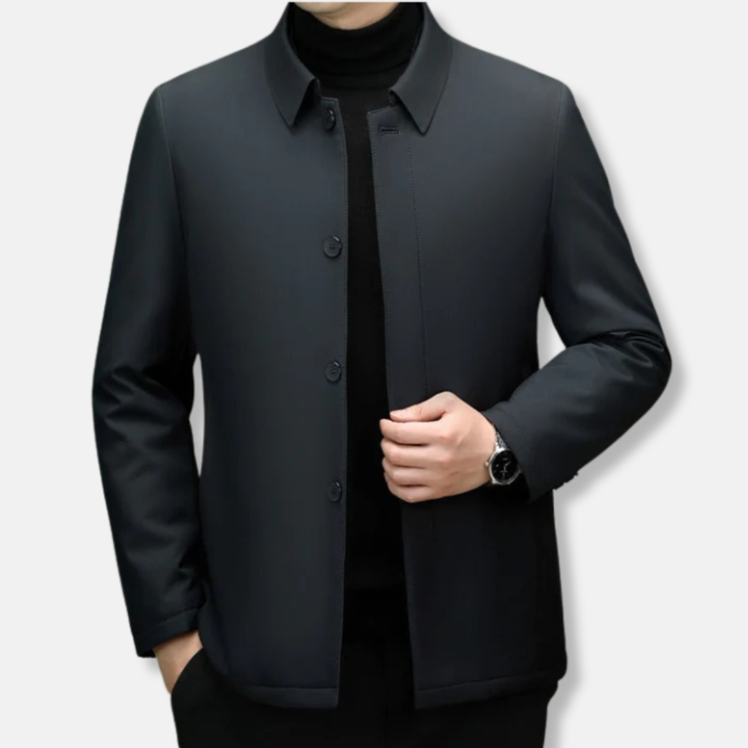 Men’s Jacket – Button-Up Closure – Regular Fit - Classic Point Collar