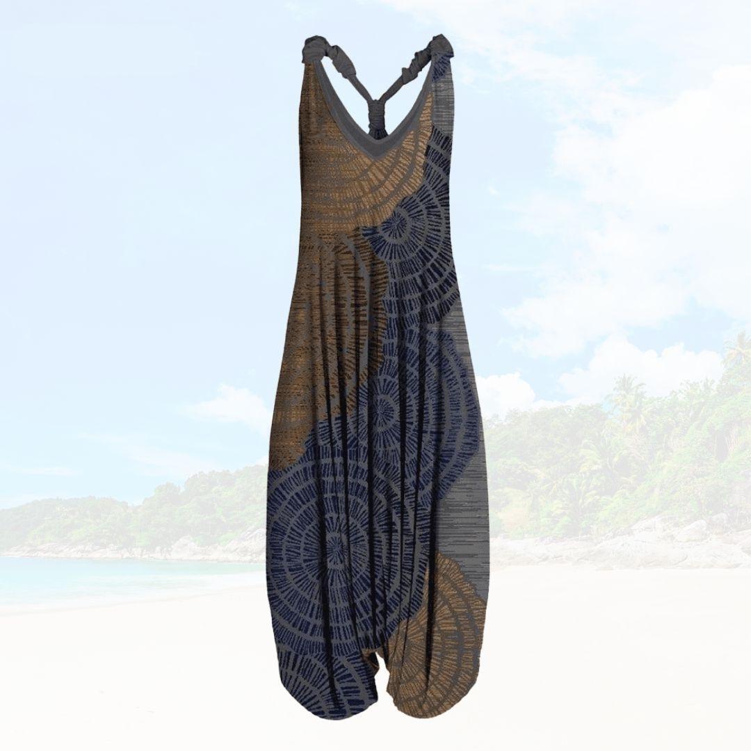 Women's jumpsuit – Relaxed fit – Sleeveless – Breathable fabric – Ankle length