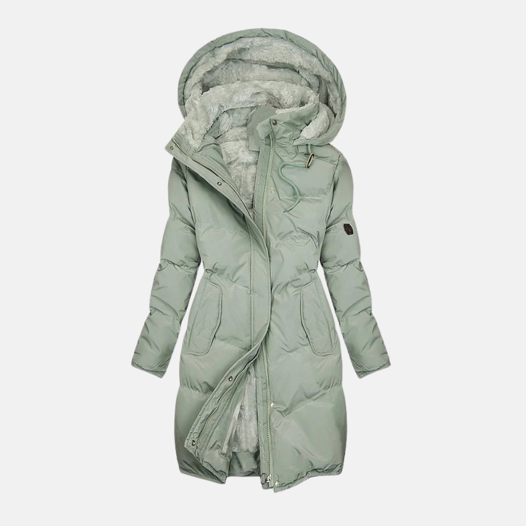 Harper Hooded Puffer Coat | Winter Fleece Lined Puffer Coat