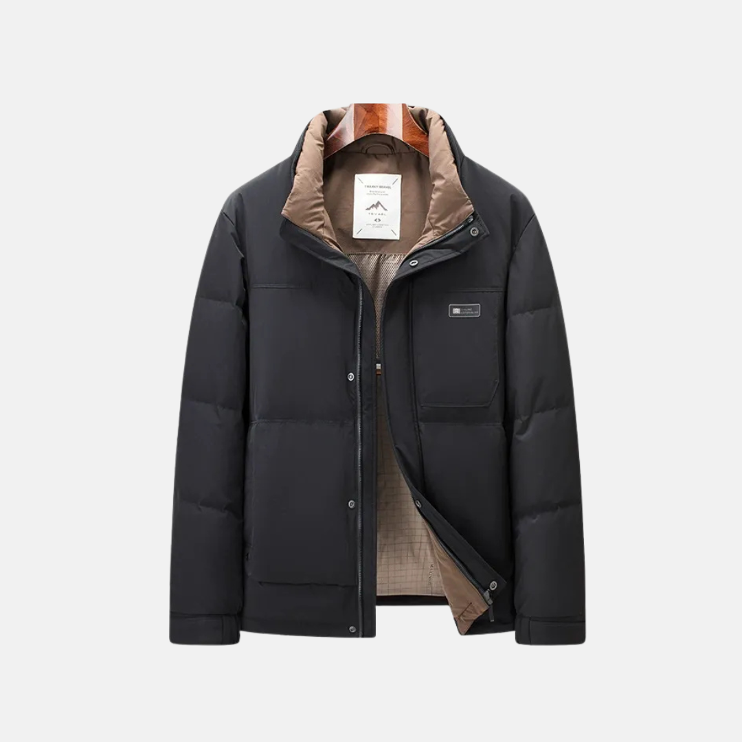 Men's Puffer Jacket – Regular Fit – Stand Collar – Quilted Waterproof