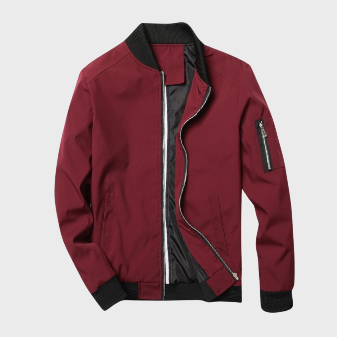 Roberto Slim Fit Bomber Jacket | Casual Zip Front Jacket