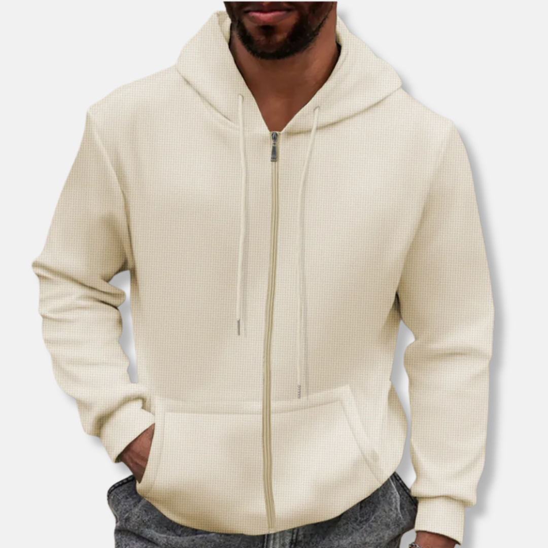 Domenico Relaxed Zip-Up Hoodie | Casual Textured Zip-Up Hoodie
