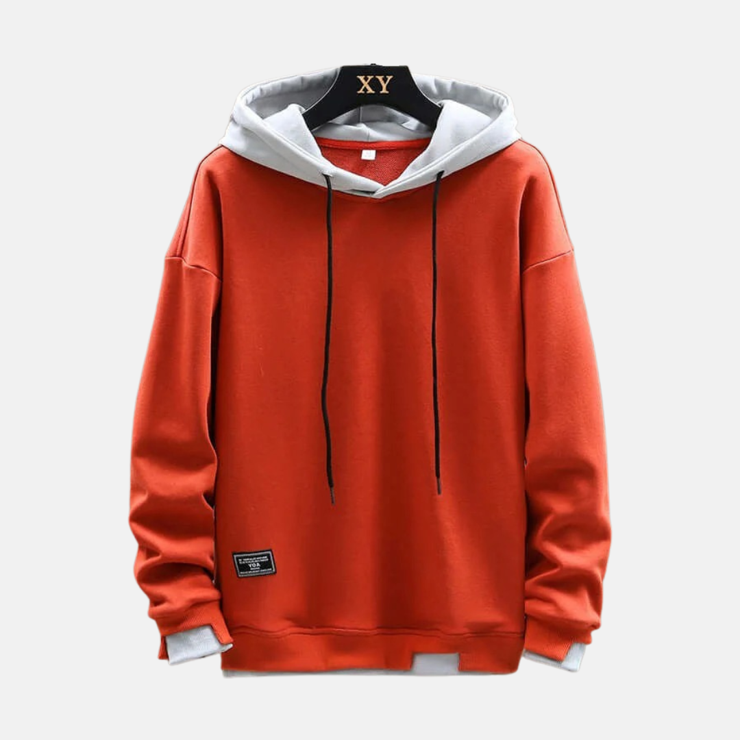 Men's Hoodie - Cotton Knit - Relaxed Fit - Double Layer Hood