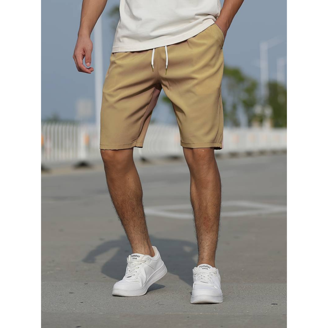 Men's casual shorts – Loose fit – Breathable fabric – Drawstring waist – Side pockets