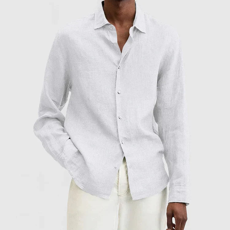 Men's shirt – Relaxed fit – Long sleeves – Breathable natural fibers