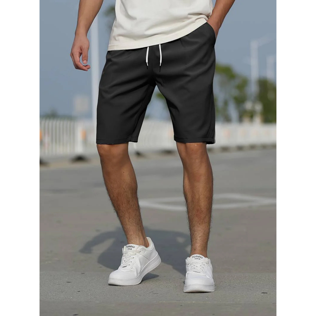 Men's casual shorts – Loose fit – Breathable fabric – Drawstring waist – Side pockets