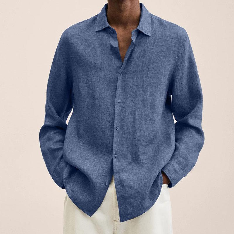 Men's long-sleeve shirt – Relaxed fit – Breathable natural fibers