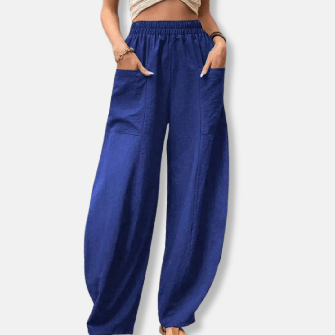 Claire Linen Ankle-Length Harem Pants | Elastic Waist Harem Pants