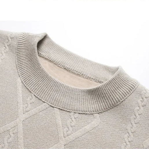 Archie Regular Fit Sweater | Cable Knit Crewneck Sweater