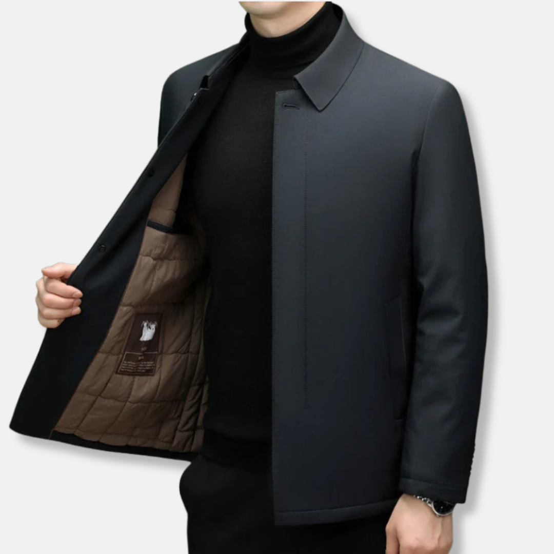 Men’s Jacket – Button-Up Closure – Regular Fit - Classic Point Collar