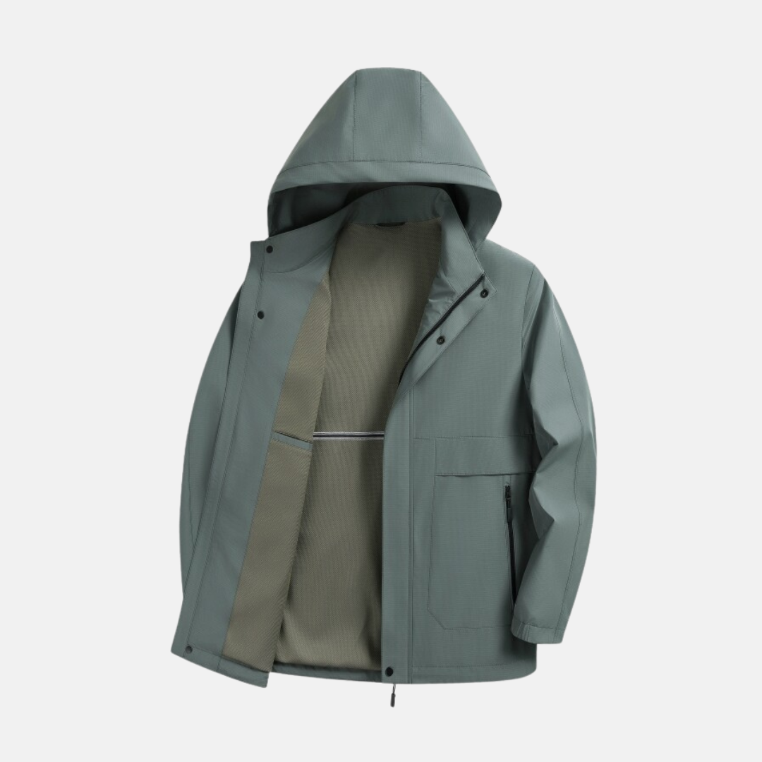 Emiliano Straight Fit Hooded Jacket | Zip Front Hooded Jacket