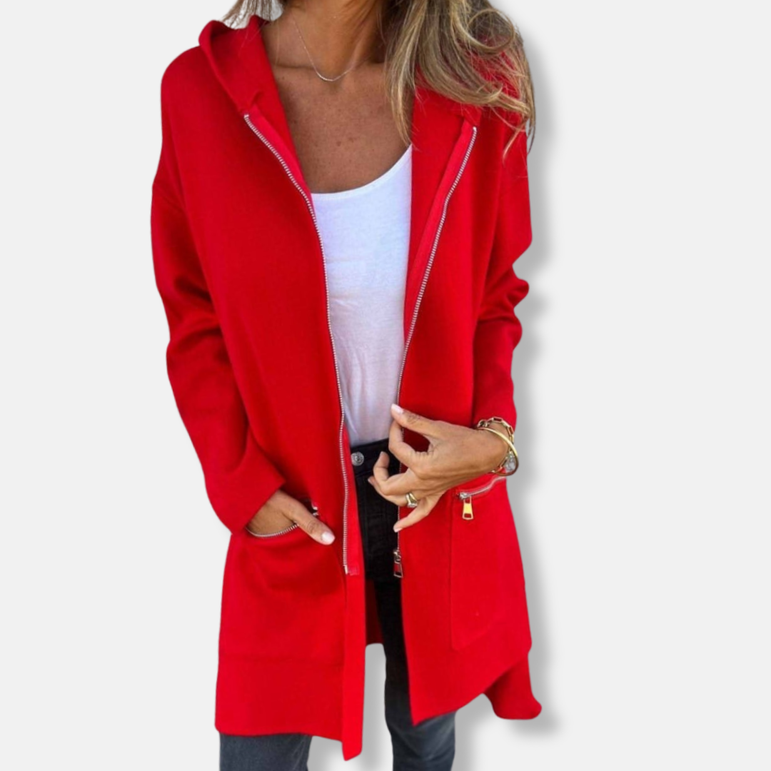 Ruby Oversized Hooded Cardigan | Longline Zip Front Cardigan