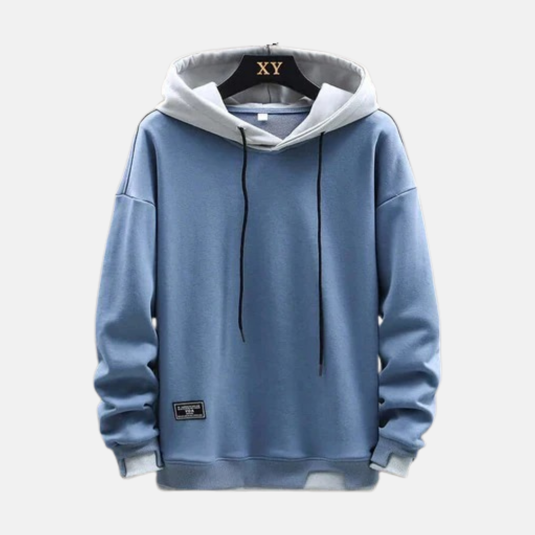 Men's Hoodie - Cotton Knit - Relaxed Fit - Double Layer Hood