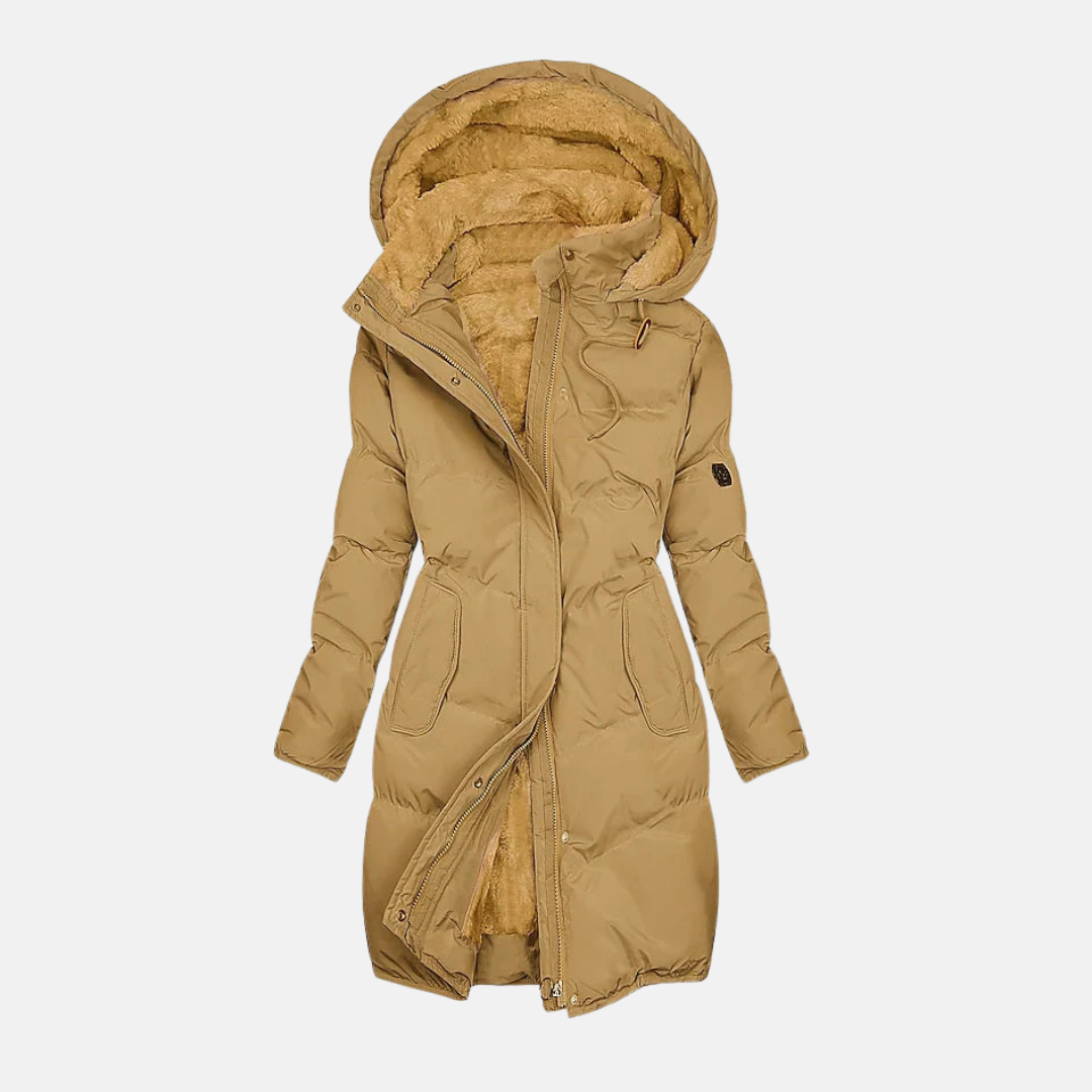 Harper Hooded Puffer Coat | Winter Fleece Lined Puffer Coat