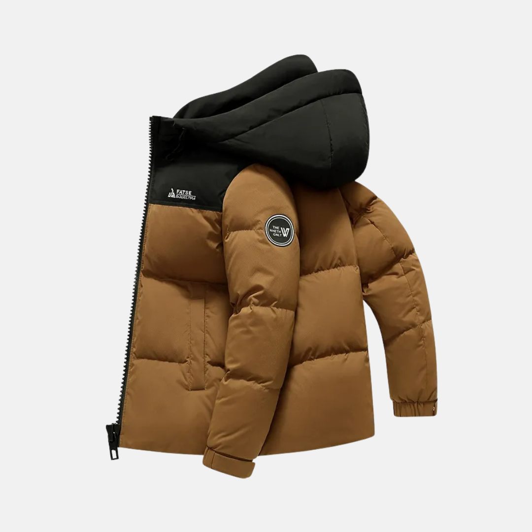 Men's quilted jacket – Relaxed fit – Integrated hood – Zip fastening