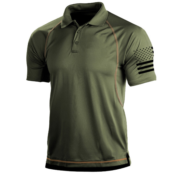 Men's polo – Slim fit – Breathable fabric – Sporty graphic sleeve detail