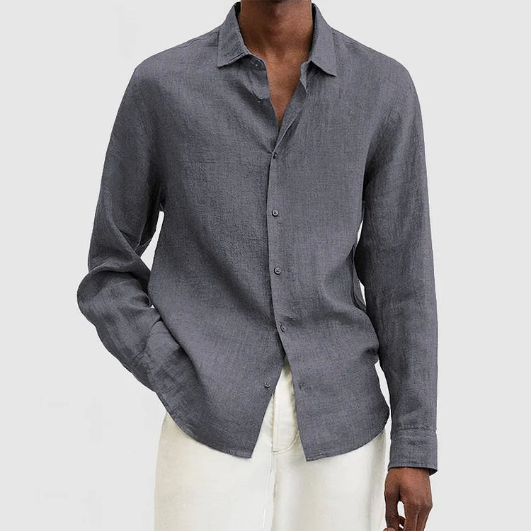 Men's shirt – Relaxed fit – Long sleeves – Breathable natural fibers