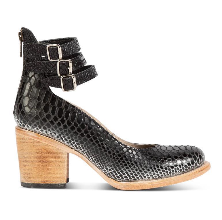 Three-Breasted Women's High-Heel Pumps With Snake Print