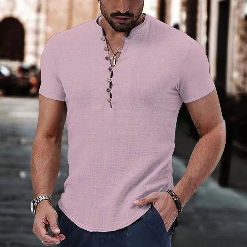 Men's shirt short sleeves – Slim fit – Breathable fabric – Casual button-down collar